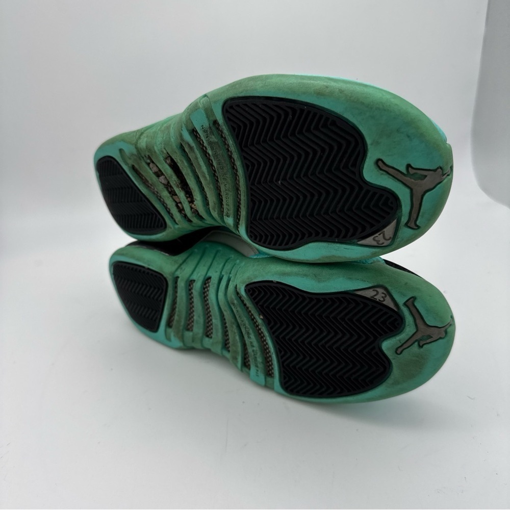 NIKE AIR JORDAN 12 RETRO GG BLACK/TEAL -HYPER JADE SIZE 5.5Y - Picture 9 of 9